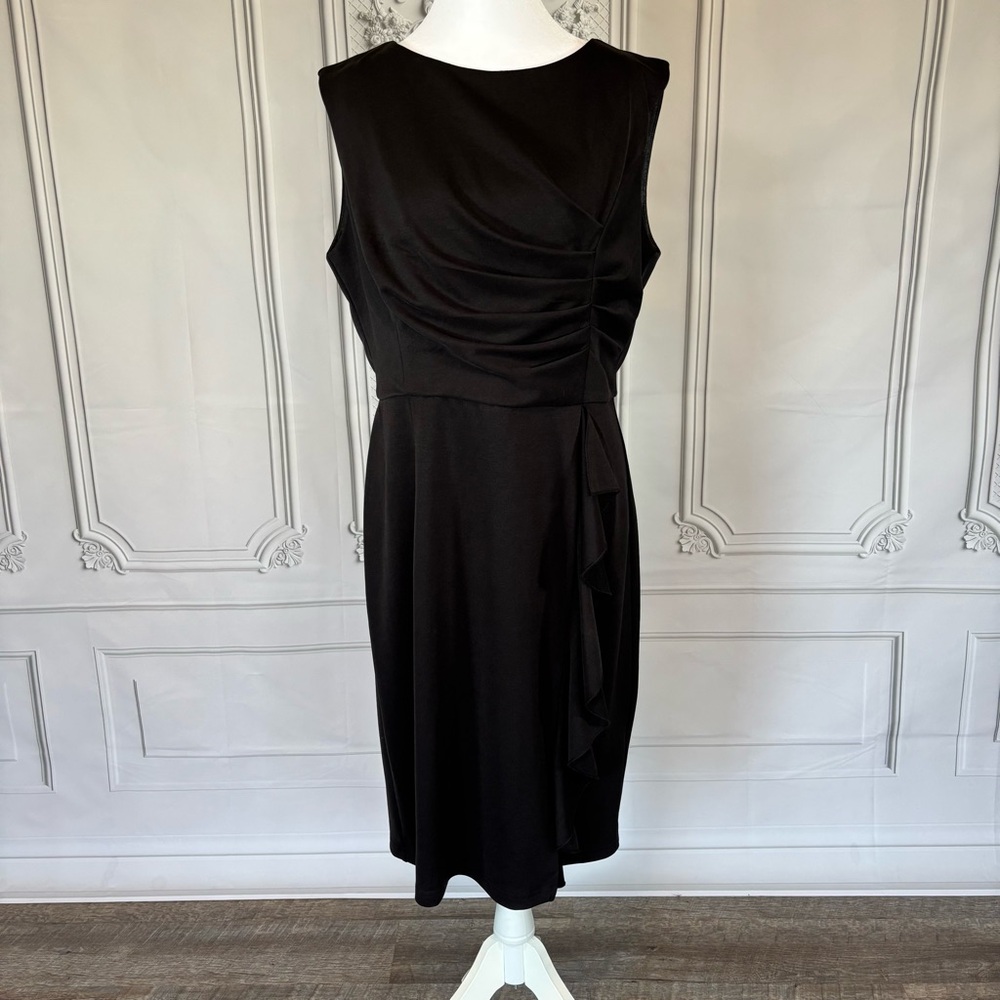 New Grace Karin Dress Black Sleeveless Sheath XL Accentuating Waist Bunch Ruffle